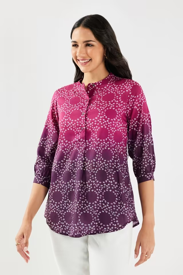 Printed Muslin Round Neck Women's Tunic