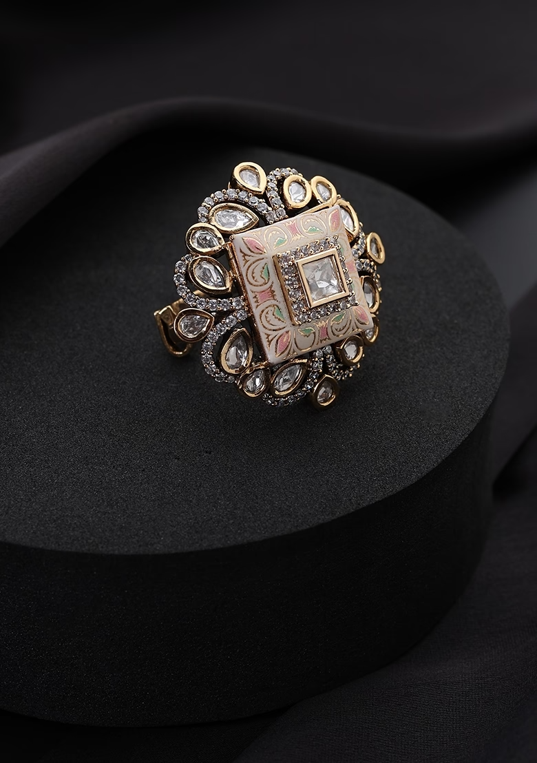 Stylish Pink Brass Rings