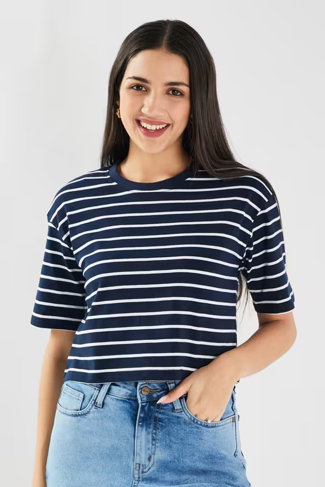 Tie & Dye Cotton Round Neck Women's T-Shirt